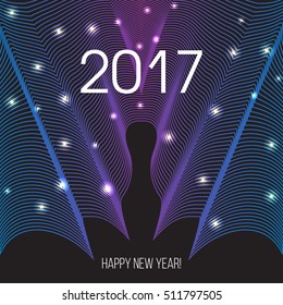 Creative happy new year 2017 design