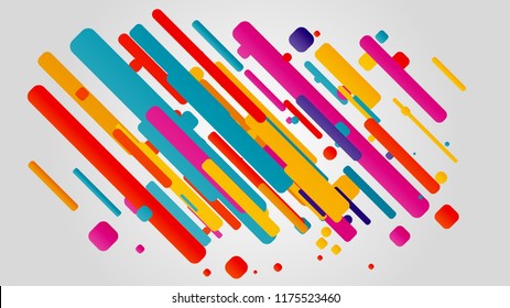 Creative happy new year 2018 design card on modern background. Vector illustration.