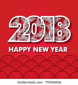 Creative happy new year 2018 design / 2018 New Year greeting card.