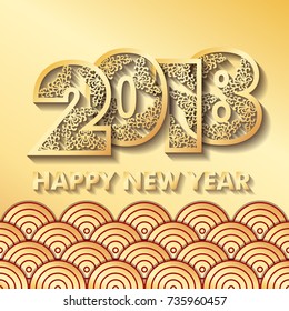 Creative happy new year 2018 design / 2018 New Year greeting card.