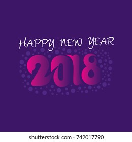 creative happy new year 2018 poster design using dots pattern