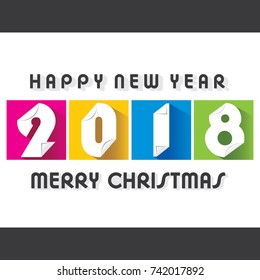 creative happy new year 2018 poster design  illustration