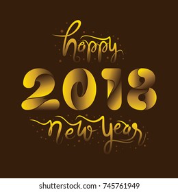 creative happy new year 2018 poster design by golden shade