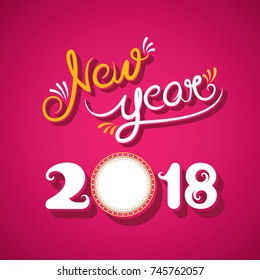 creative happy new year 2018 poster design 