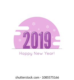 Creative happy new year 2019 design card. Vector illustration.