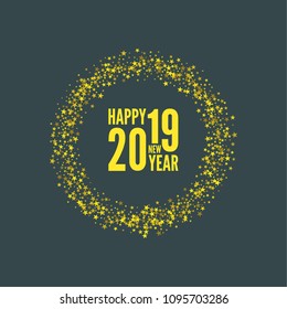 Creative happy new year 2019 design card. Vector illustration.
