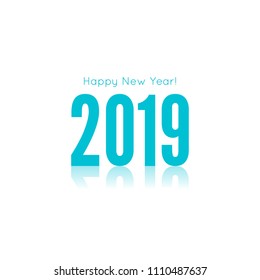 Creative happy new year 2019 design card. Vector illustration.