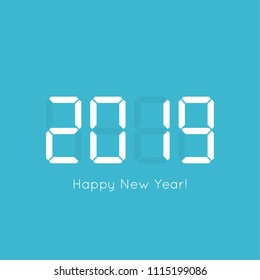 Creative happy new year 2019 design card. Vector illustration.