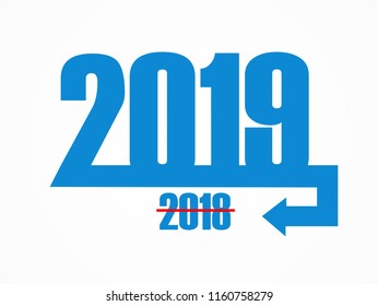 Creative happy new year 2019 banner on modern background for your seasonal flyers, greetings card vector illustration design