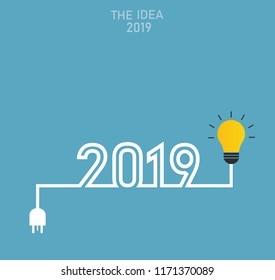 Creative happy new year 2019 banner on modern background for your seasonal flyers, greetings card vector illustration design