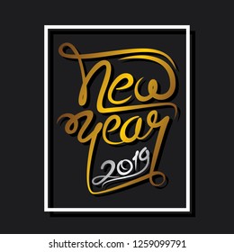 creative happy new year 2019 typography design