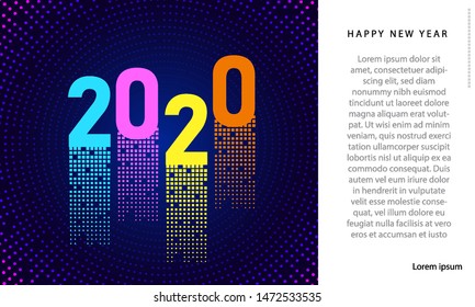 Creative happy new year 2020 colorful style. Vector Illustration EPS10