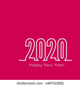 Creative happy new year 2020 design card. Vector illustration.
