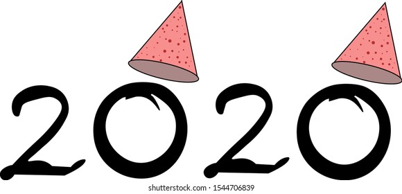 Creative happy new year 2020 design card. Vector illustration
