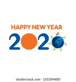 creative happy new year 2020, business concept design