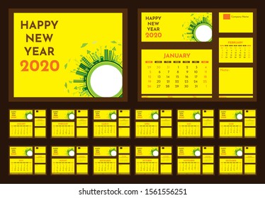 Creative Happy new year 2020 calendar design
