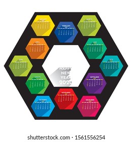 Creative Happy new year 2020 calendar design