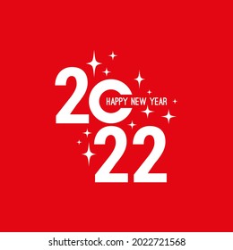 Creative happy new year 2022 with bursts of white fireworks. Vector illustration.