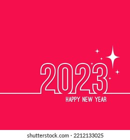 Creative happy new year 2023 with bursts of white fireworks. Vector illustration.