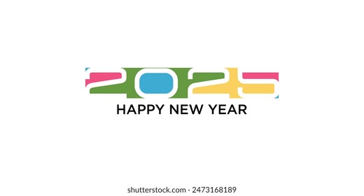 Creative happy new year 2025 design template with modern style , premium vector