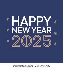 Creative Happy New Year 2025 Typography Designs for Christmas