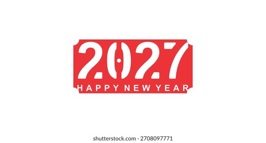 Creative happy new year 2027 logo design  premium vector
