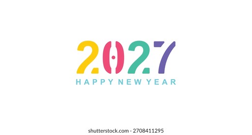 Criativo feliz ano novo 2027 design logotipo vetor premium