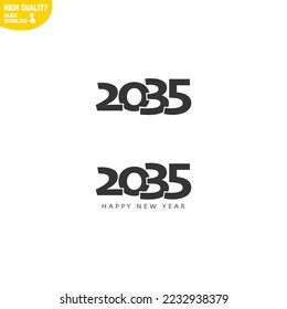 Creative Happy New Year 2035 Logo Design