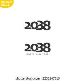 Creative Happy New Year 2038 Logo Design