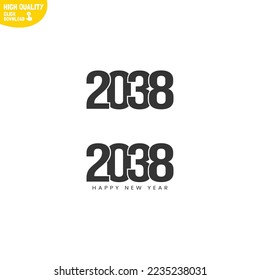 Creative Happy New Year 2038 Logo Design