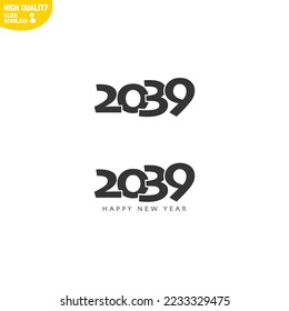 Creative Happy New Year 2039 Logo Design