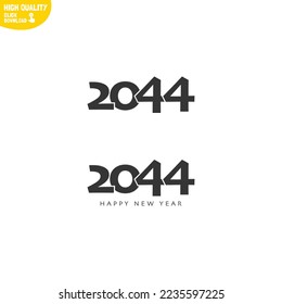 Creative Happy New Year 2044 Logo Design