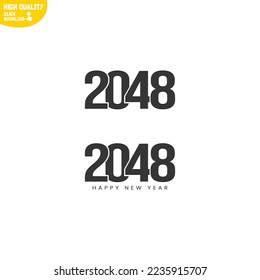 Creative Happy New Year 2048 Logo Design