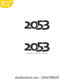 Creative Happy New Year 2053 Logo Design