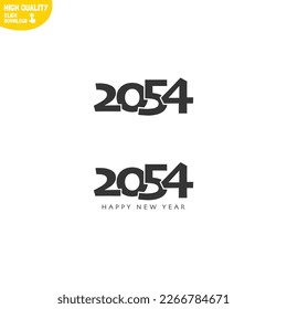 Creative Happy New Year 2054 Logo Design