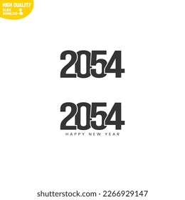 Creative Happy New Year 2054 Logo Design