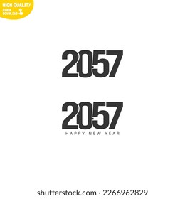 Creative Happy New Year 2057 Logo Design