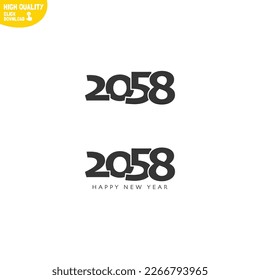 Creative Happy New Year 2058 Logo Design
