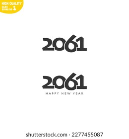 Creative Happy New Year 2061 Logo Design