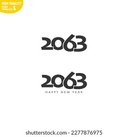 Creative Happy New Year 2063 Logo Design
