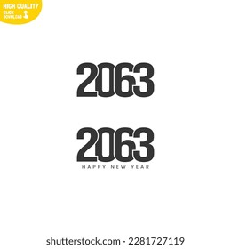 Creative Happy New Year 2063 Logo Design