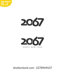 Creative Happy New Year 2067 Logo Design