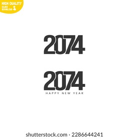 Creative Happy New Year 2074 Logo Design