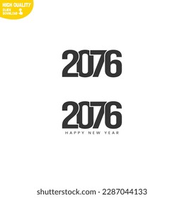Creative Happy New Year 2076 Logo Design