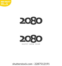 Creative Happy New Year 2080 Logo Design