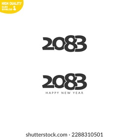 Creative Happy New Year 2083 Logo Design