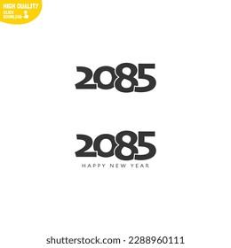 Creative Happy New Year 2085 Logo Design