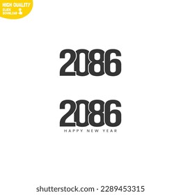Creative Happy New Year 2086 Logo Design