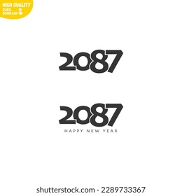 Creative Happy New Year 2087 Logo Design
