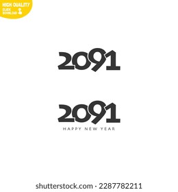 Creative Happy New Year 2091 Logo Design